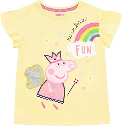 Peppa Pig Camiseta de Manga Corta flecos para niñas