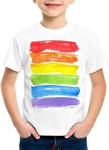 style3 Bandera arcoíris Camiseta para Niños T-Shirt LGBT Amor tolerancia-min